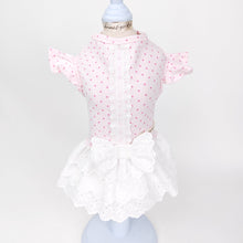 Animal-Go-Round เสื้อผ้าเครื่องแต่งกาย สัตว์เลี้ยง, หมา, แมว, สุนัข รุ่น Chérie Lace Pink Dot