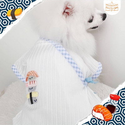 Animal-Go-Round เสื้อผ้าเครื่องแต่งกาย สัตว์เลี้ยง, หมา, แมว, สุนัข รุ่น Sushi Blue
